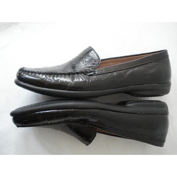 HUSH PUPPIES WAVEREFLEX BLACK PATENT GENUINE LEATHER LOAFER SHOE US 7M EUR 38 - Picture 6 of 8